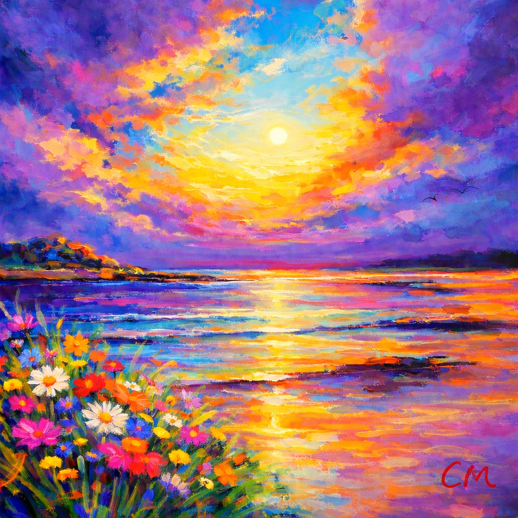 Evening Glow Over the Shore