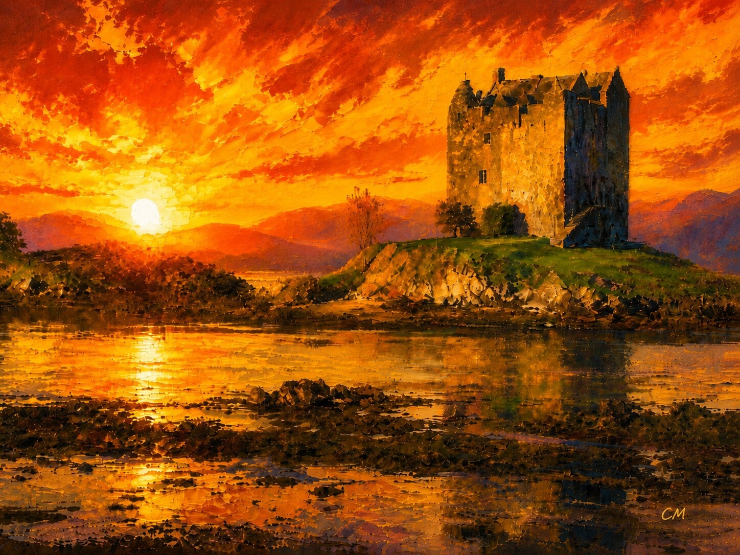 Castle in Golden Stillness