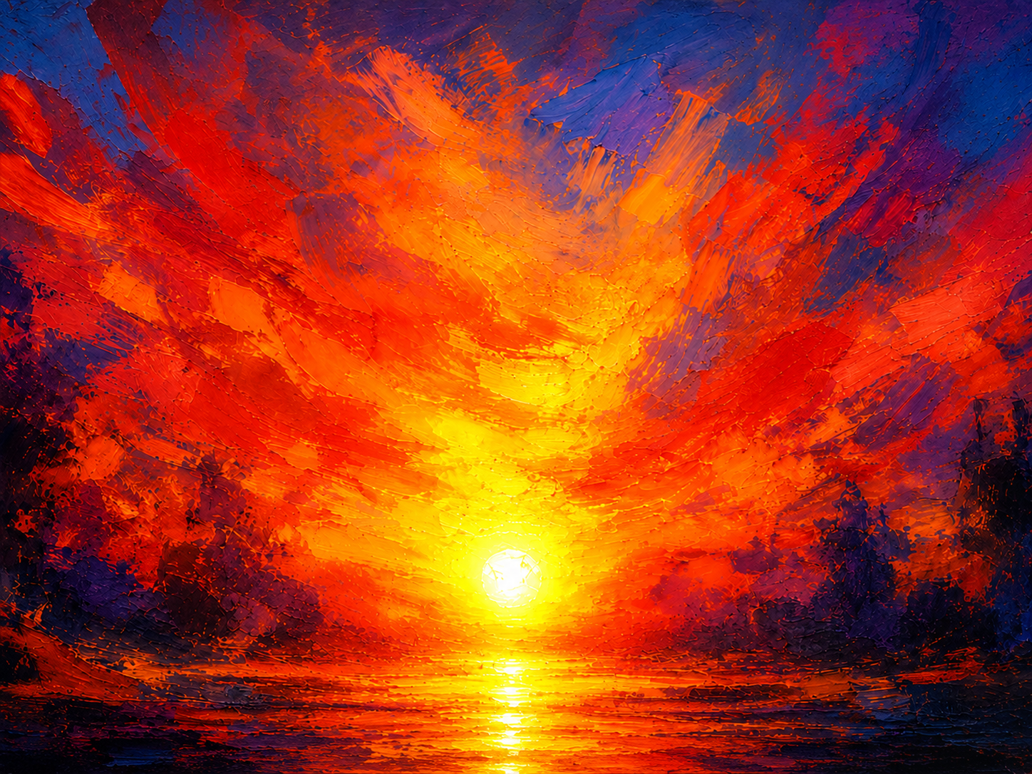 "Sunset in Motion " - Abstract Art Painting